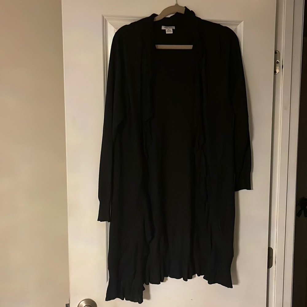 Long black cardigan sweater
